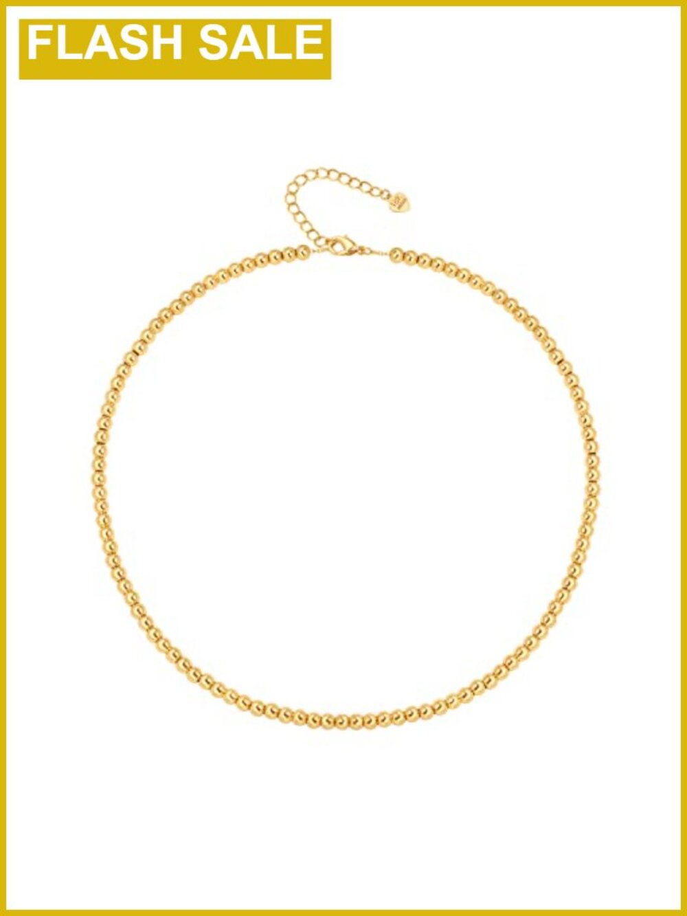 18K Gold Plated Ball Chain Choker Necklace 15 in Stackable Layering Minimalist